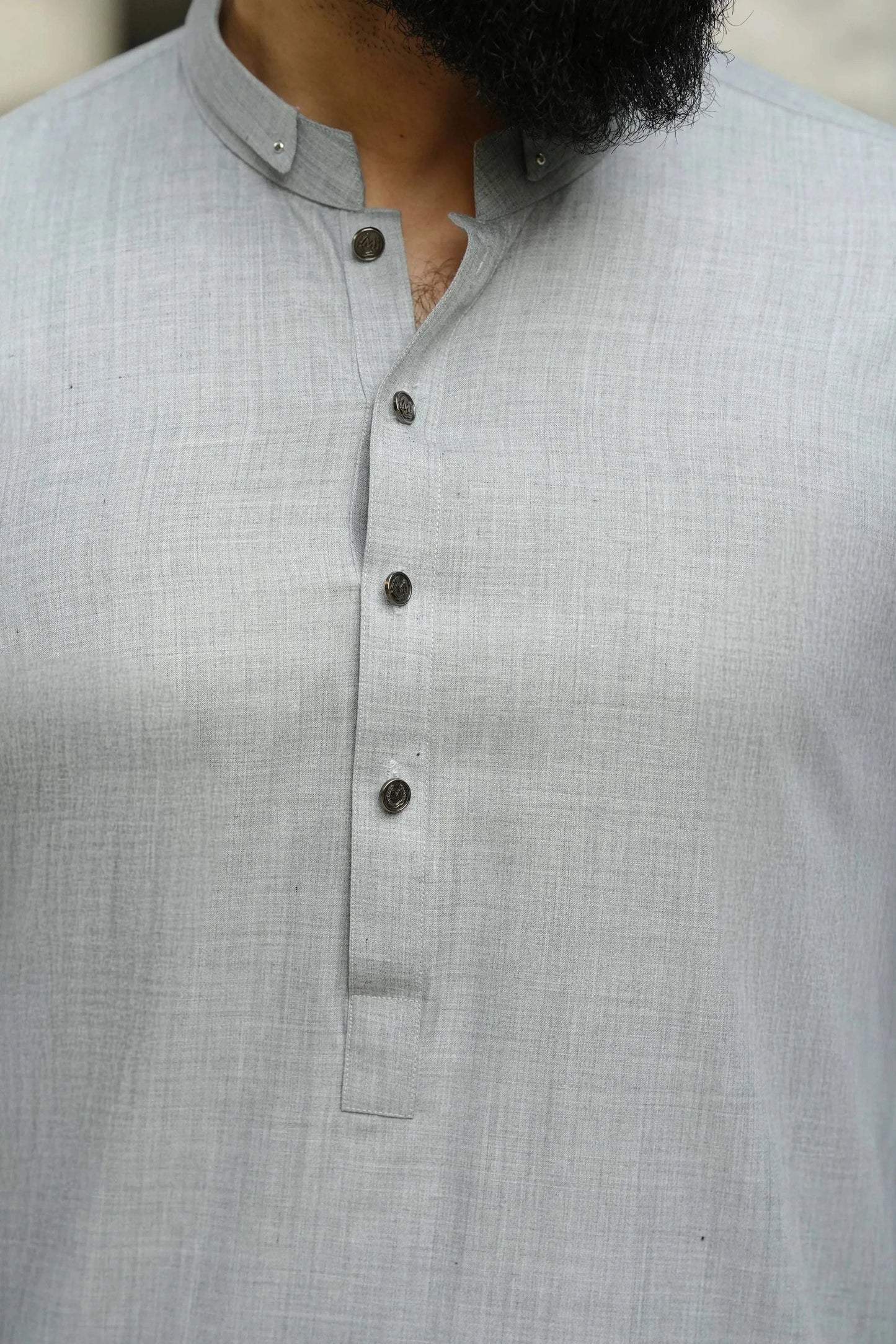 Grey Blended Kameez Shalwar-Front-Wear Manzar