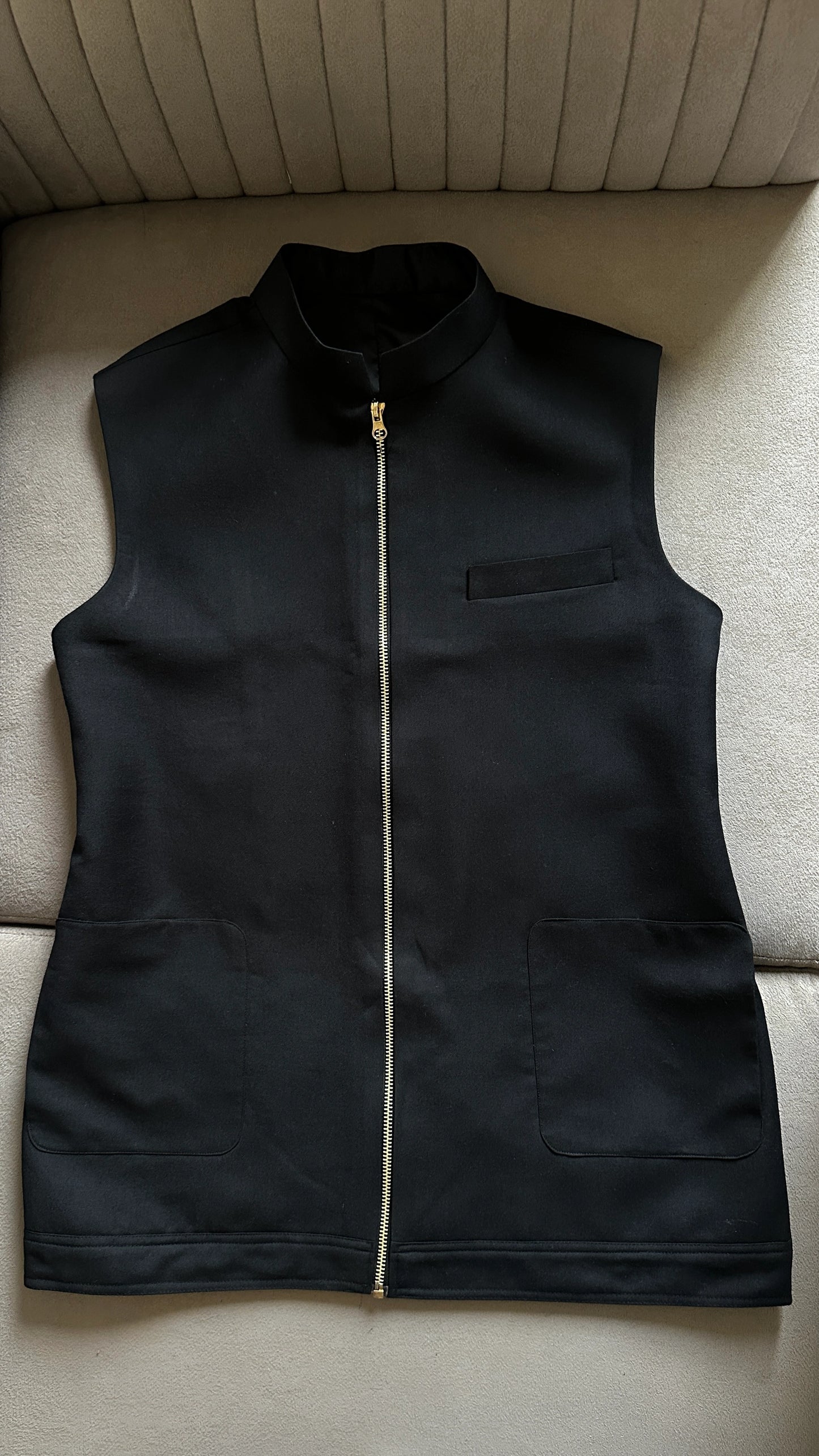 Black Zip-up Waistcoat