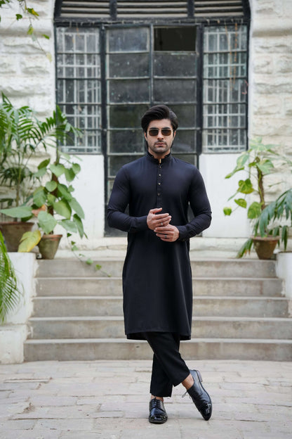 Black Premium Kurta Pajama for Men - Traditional Pakistani Wear