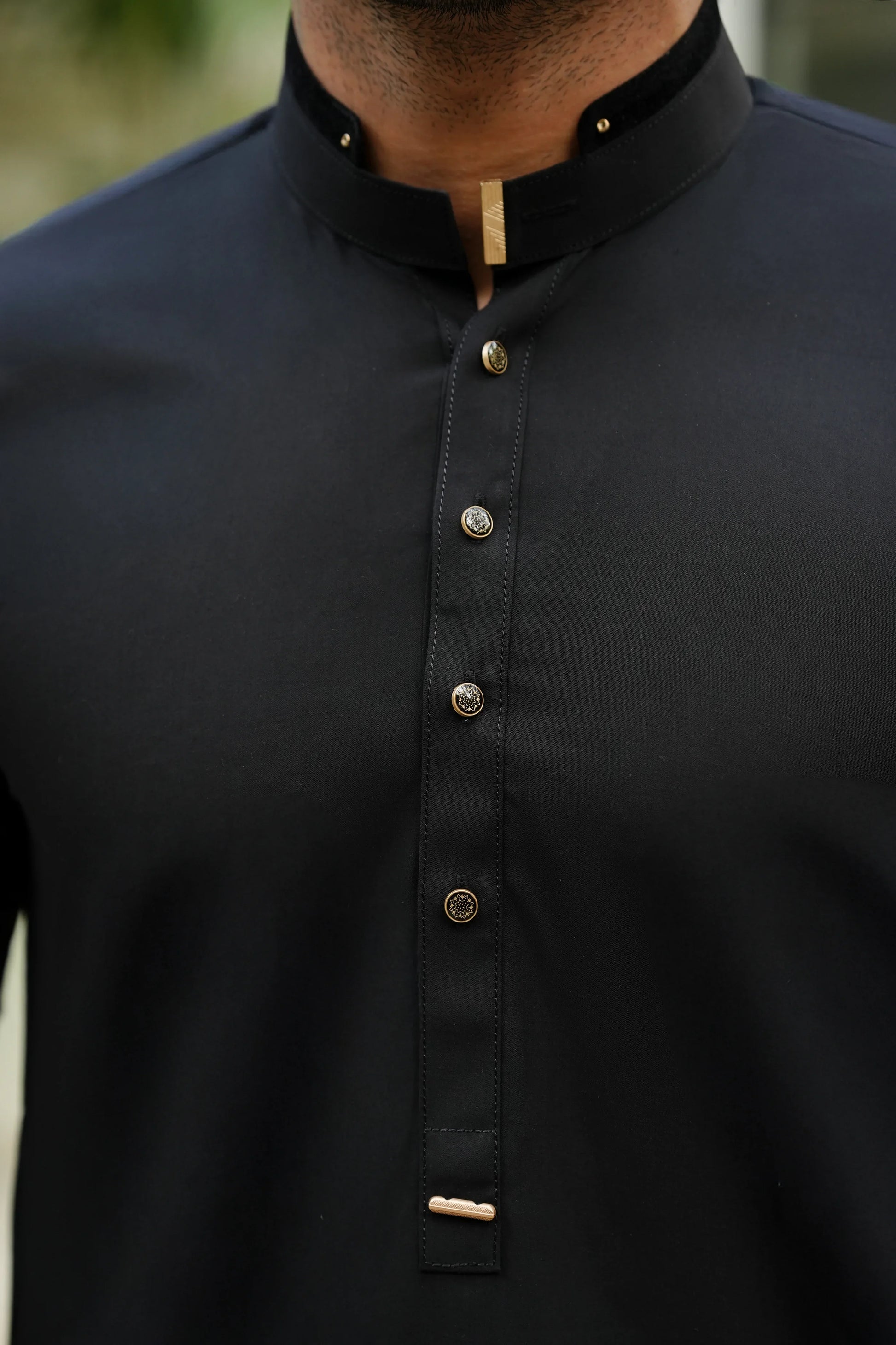 Black Premium Kurta Pajama-Front-Wear Manzar