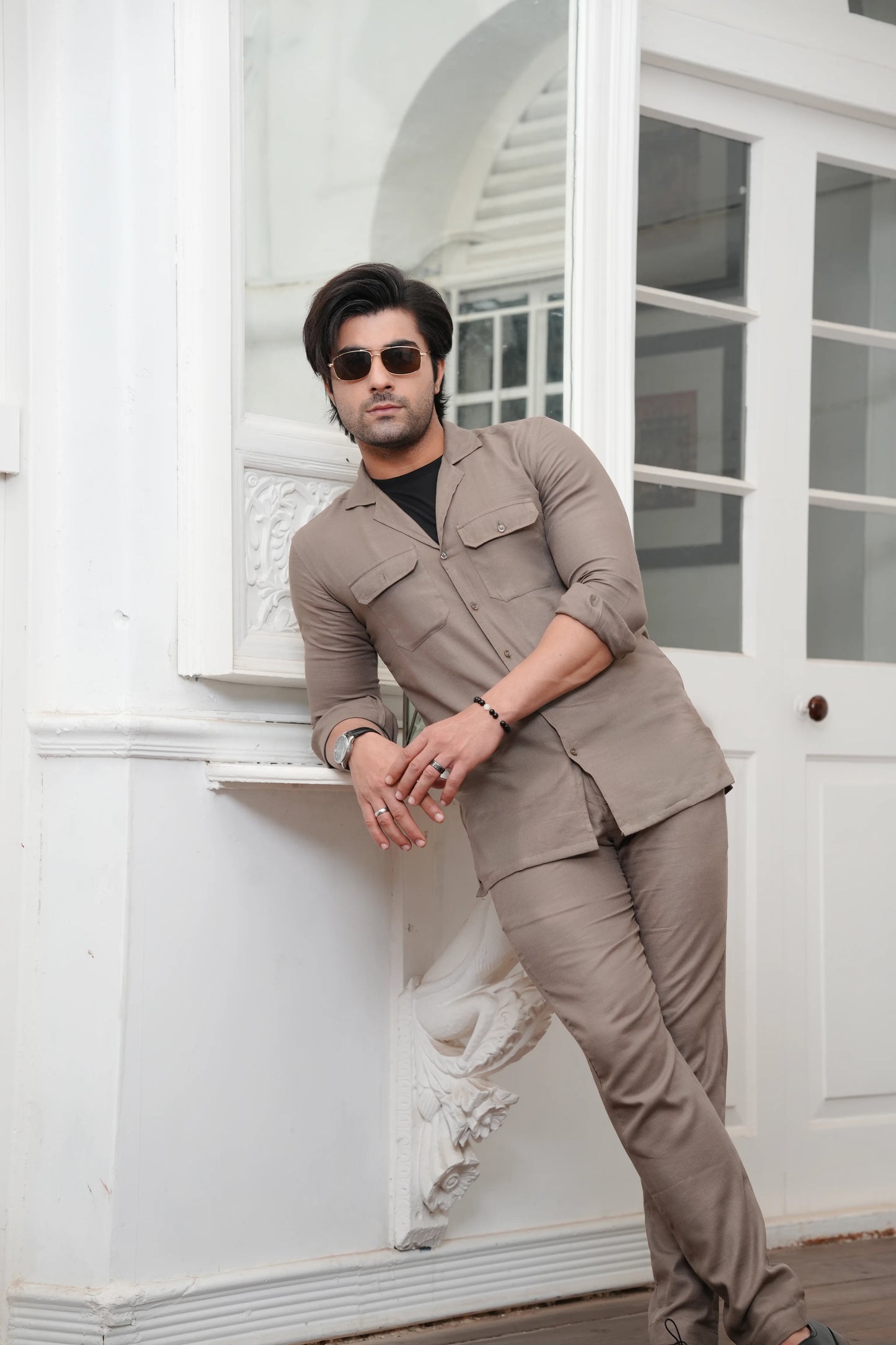 Brown linen shirt with trouser-Cover-Wear Manzar
