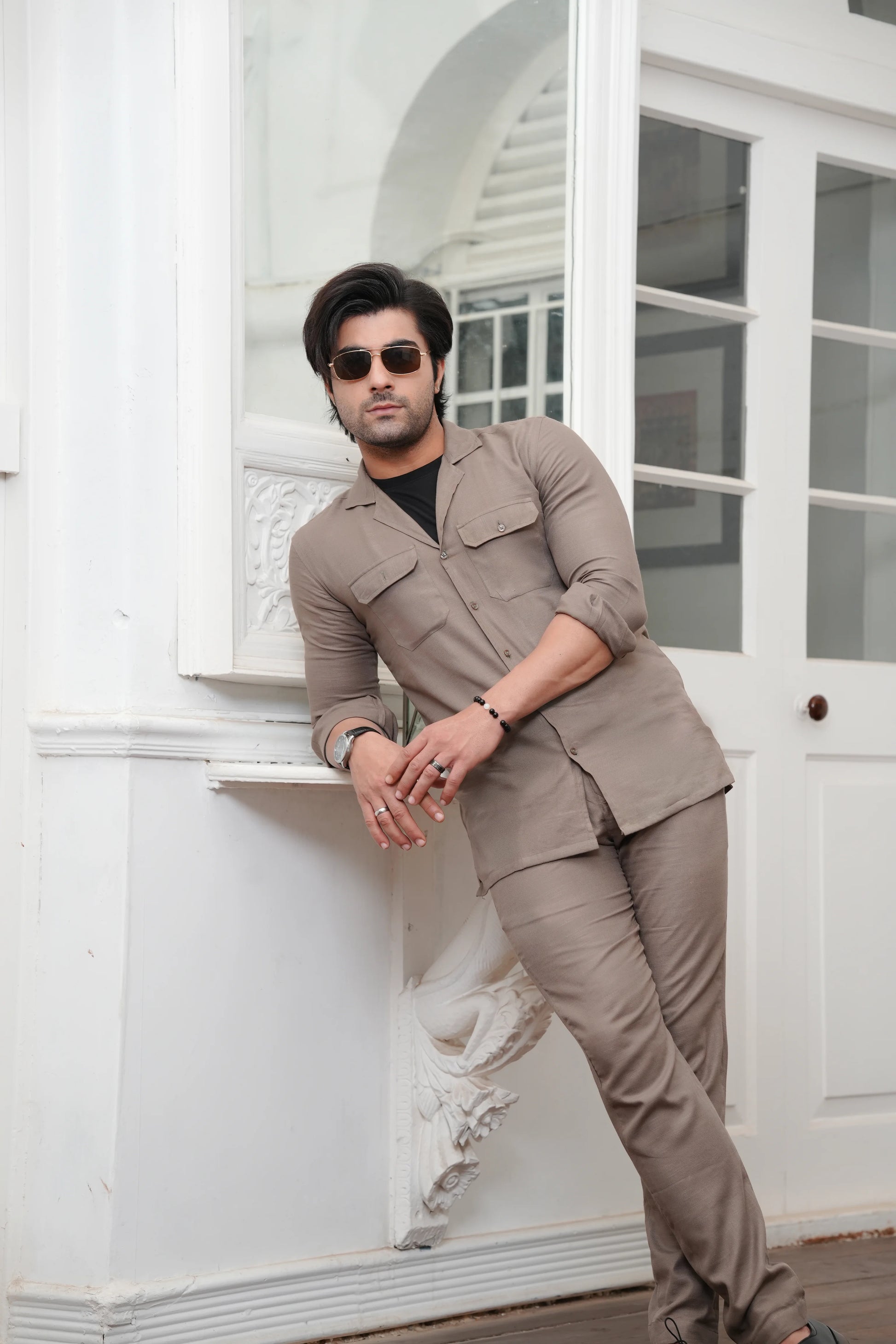 Brown linen shirt with trouser-Cover-Wear Manzar