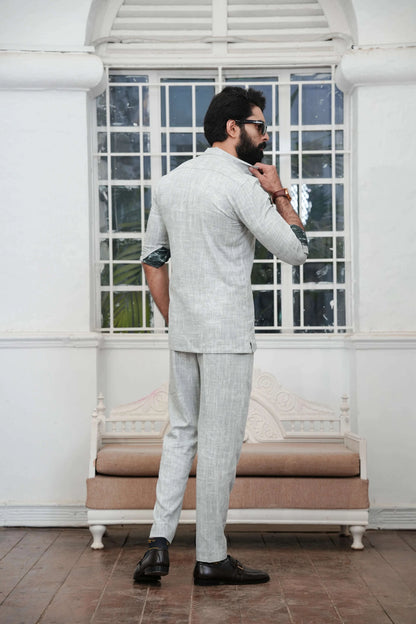 Grey Linen Shirt with Trouser