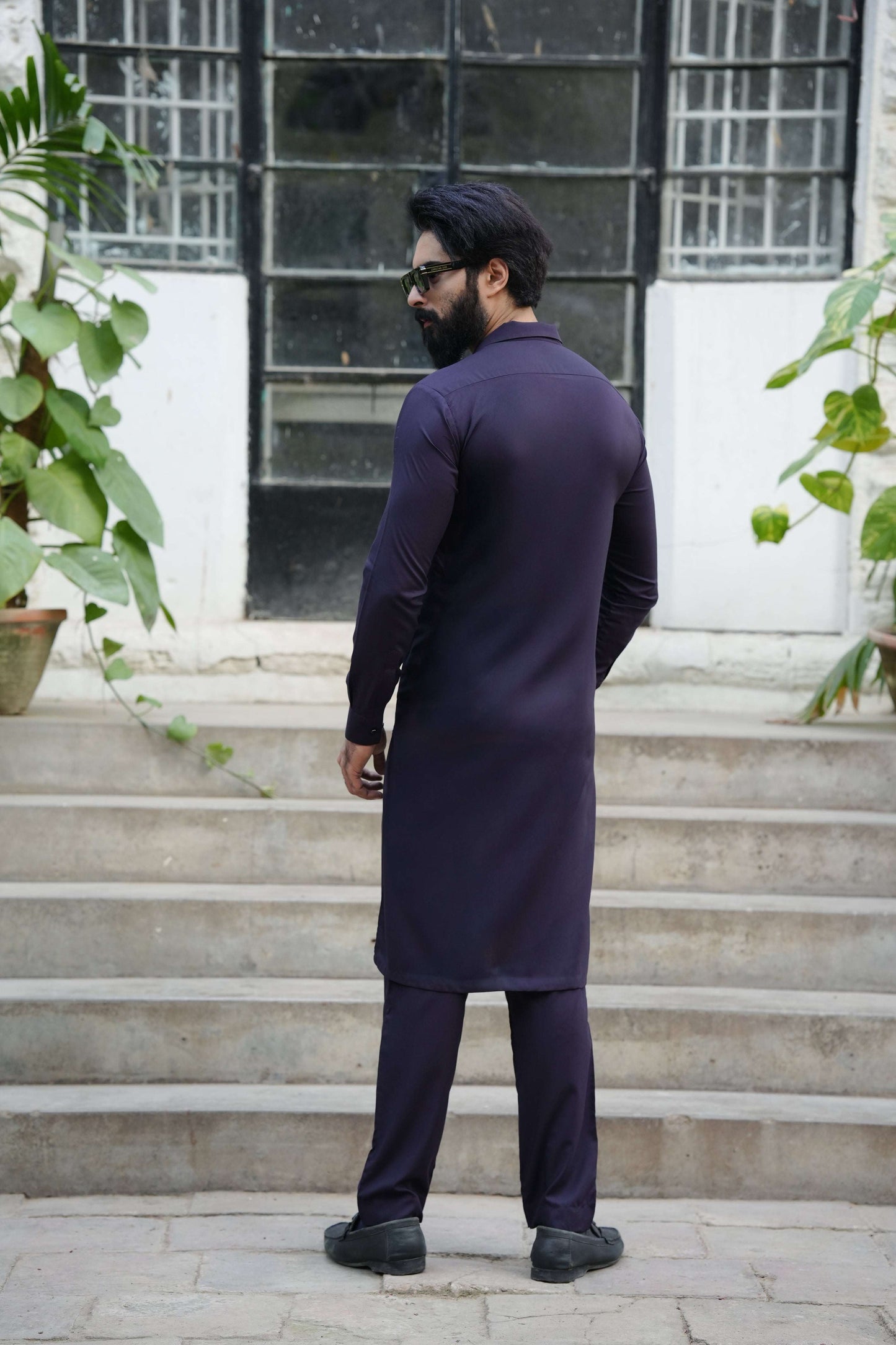 Purple Designer Kameez Shalwar-Back-Wear Manzar