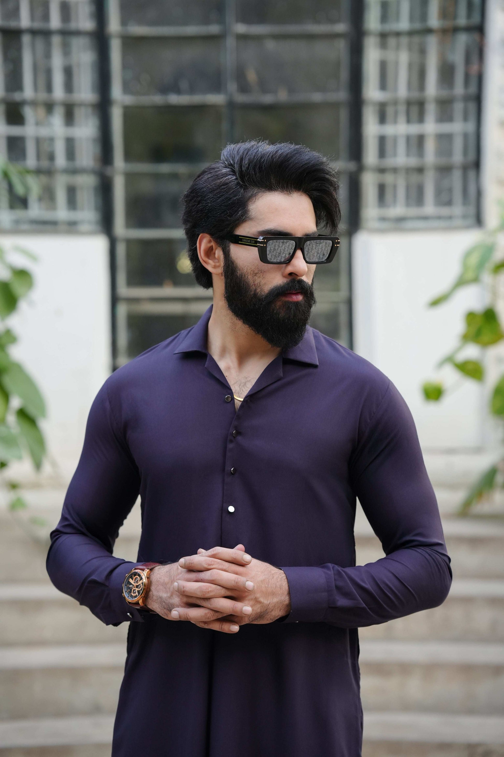 Purple Designer Kameez Shalwar-Front-Wear Manzar
