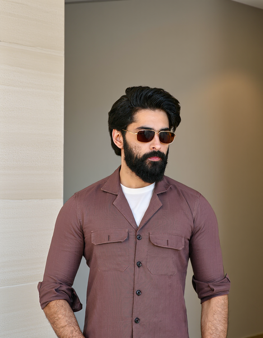 Purple Linen Shirt – Smart Fit