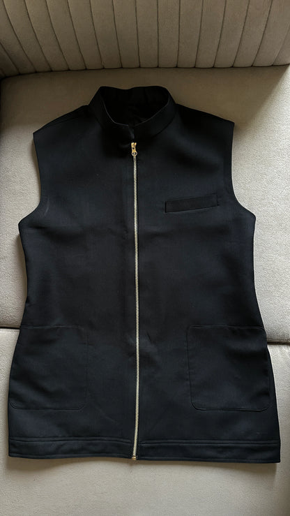 Black Zip-up Waistcoat